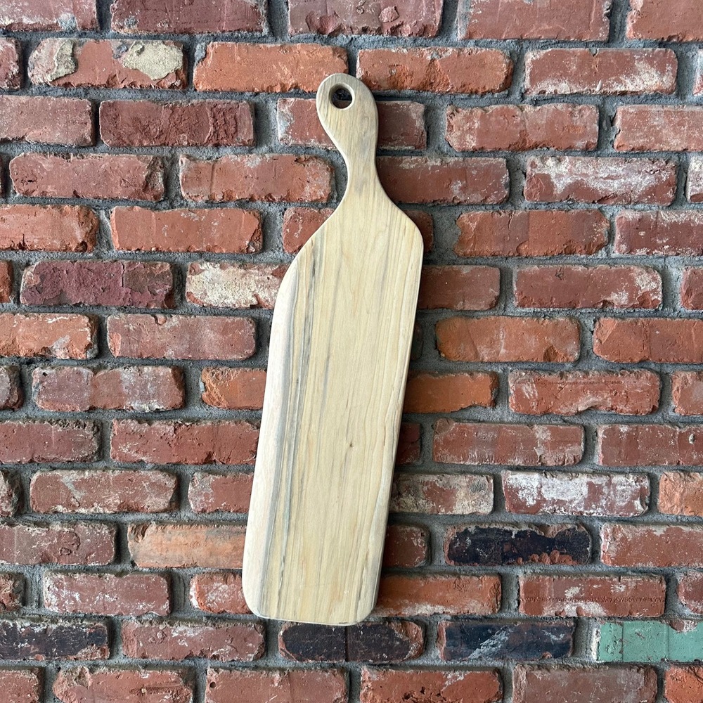 Large Solid Wood Paddle Serving Board 29.5" Charcuterie Bread Cutting Board